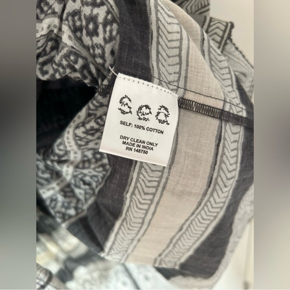 NWT Sea New York Tasha Print Romantic Bohemian Black Cream Top Puff Sleeve Sz S - Picture 9 of 9